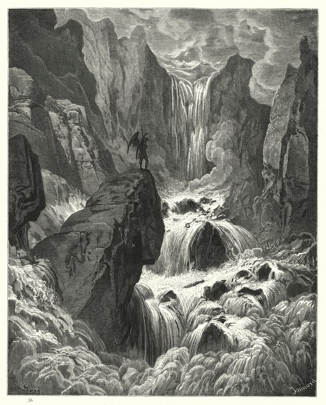 Illustratie van Gustave Doré voor Miltons Paradise Lost, Boek IX, regels 74, 75 door Gustave Dore