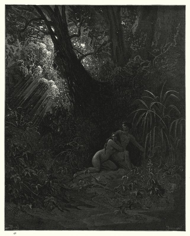 Illustratie van Gustave Doré voor Miltons Paradise Lost, Boek X, regels 99-101 door Gustave Dore
