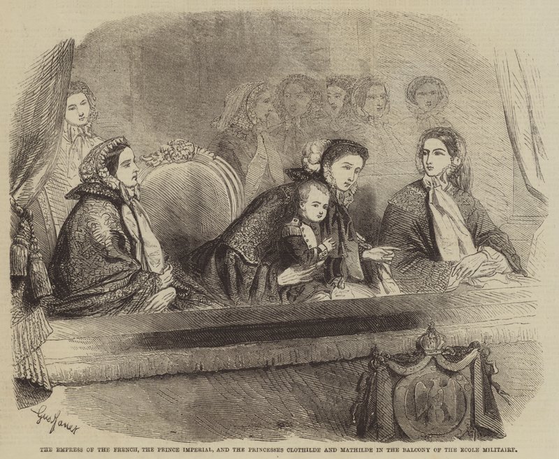 De keizerin van Frankrijk, de prins-imperiaal en de prinsessen Clotilde en Mathilde door Gustave Janet