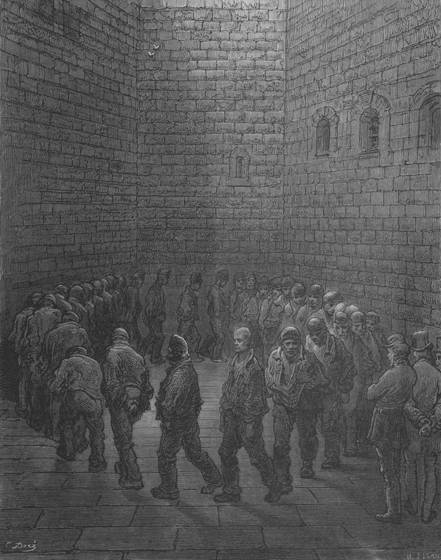 In De Gevangenis, De Wandeling Van De Gevangenen door Gustave after Dore
