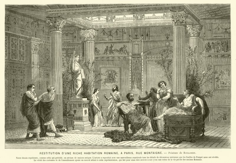 Reconstructie van het huis van een rijke Romein, Rue Montaigne, Parijs, Frankrijk door Gustave Clarence Rodolphe Boulanger