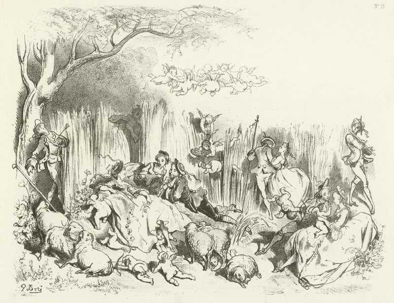 Een pastorale onder Lodewijk XV door Gustave Dore