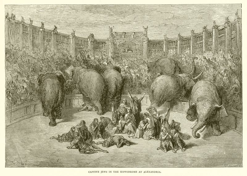 Gevangen Joden in de Hippodroom van Alexandrië door Gustave Dore