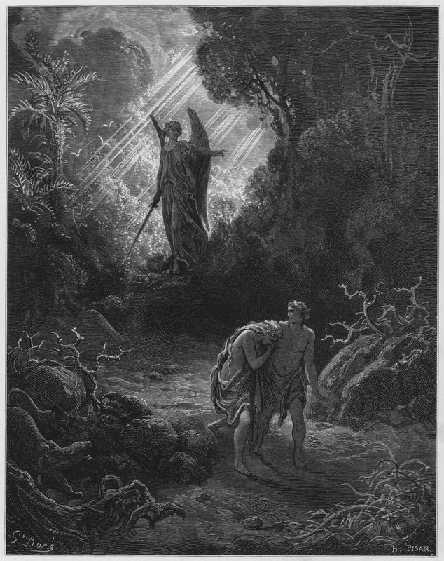 Gustave Dore Bijbel: Adam en Eva verdreven uit Eden door Gustave Dore