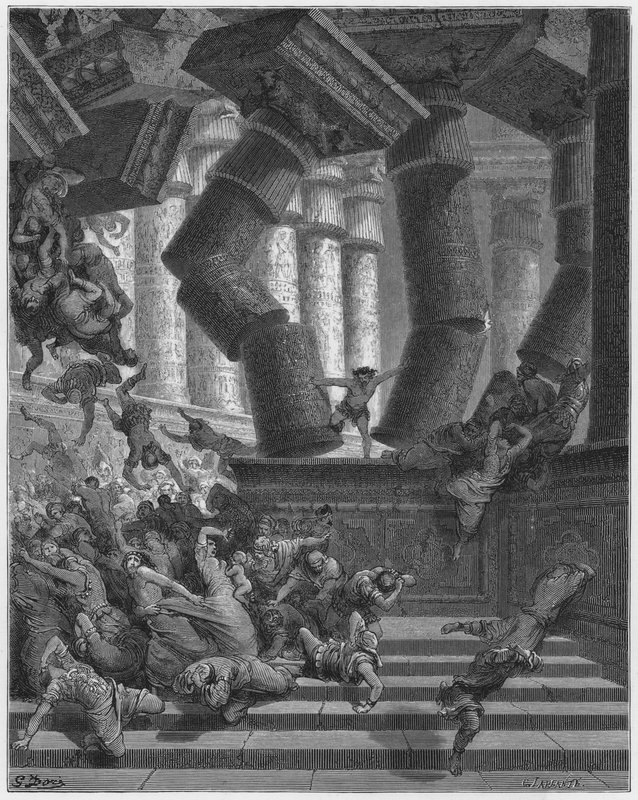 Gustave Dore Bijbel: De dood van Simson door Gustave Dore