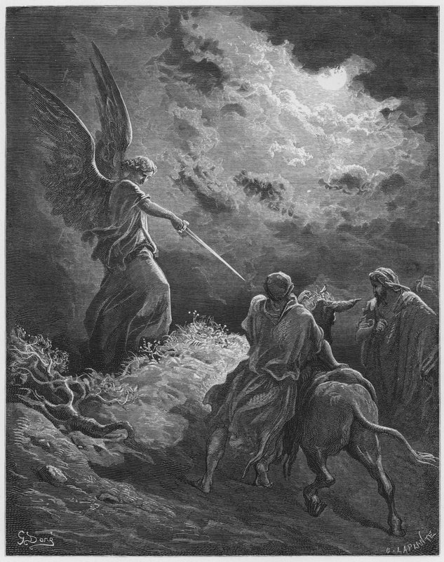 Gustave Dore Bijbel: De engel verschijnt aan Bileam door Gustave Dore