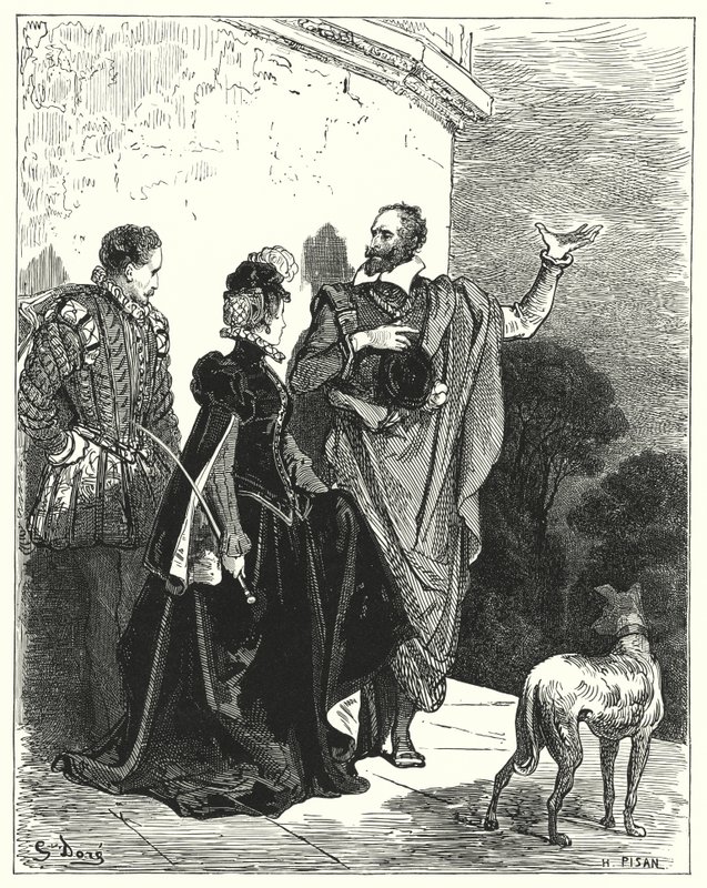 Hij vertelde de hertog en hertogin zijn gevoelens en vroeg hun toestemming om te vertrekken door Gustave Dore
