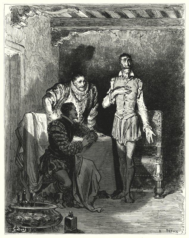 Hij vertelde de heren het hele verhaal van haar betovering door Gustave Dore