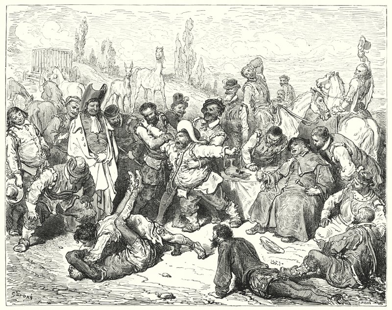 Sancho Panza was alleen boos, ergerde zich dood en raasde als een gek door Gustave Dore