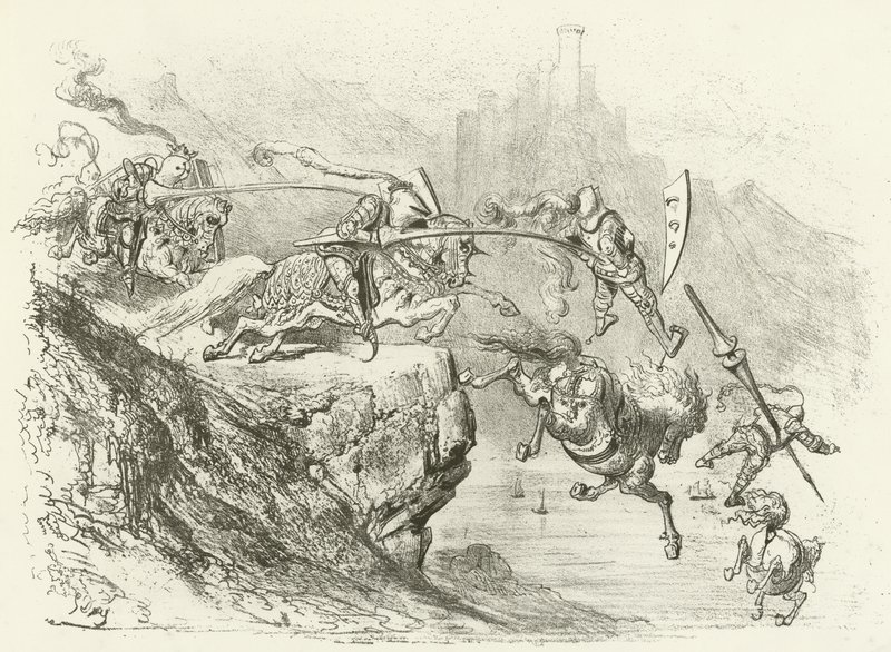 Ridderlijkheid in de 12e eeuw (gravure) door Gustave Dore