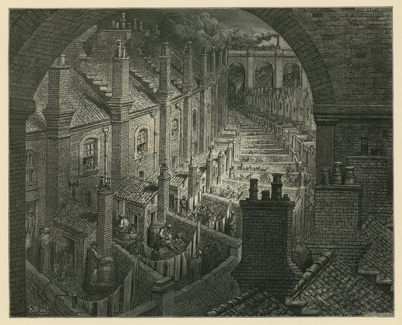 Over Londen per spoor door Gustave Dore