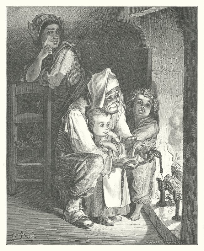 De Fabels van La Fontaine: De Boer en de Slang door Gustave Dore