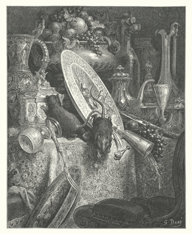 De Fabels van La Fontaine: De Stadsrat en de Landrat door Gustave Dore