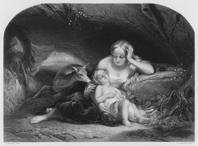 Genevieve van Brabant, naar het schilderij in de Koninklijke Collectie door Gustave Wappers