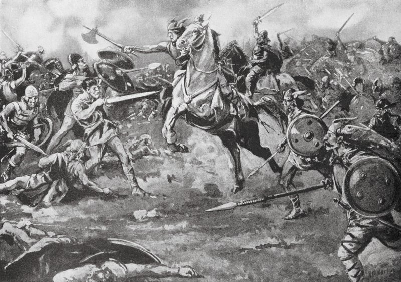 De Franken helpen bij het verslaan van de Hunnen door H. M. (after) Burton