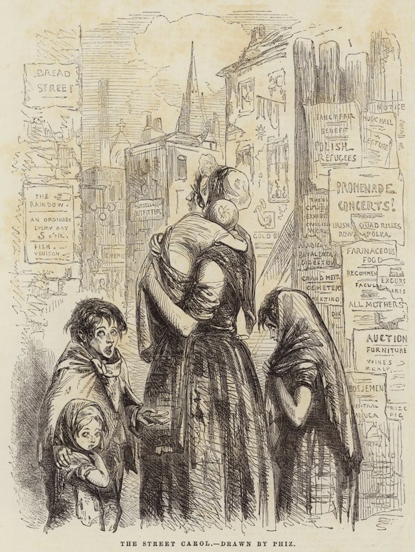 De straatcarol door Hablot Knight Browne