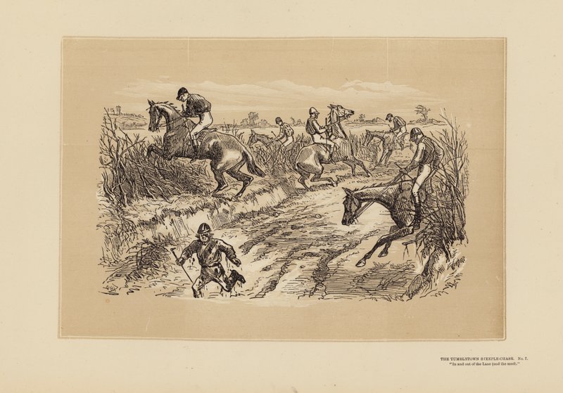 De Tumbletown Steeple-Chase, nr. 7, De Lane (gravure) door Hablot Knight (1815 92) Browne