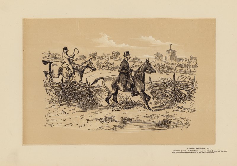 Jachtschetsen, Nr. 11, Een Sportieve Dominee door Hablot Knight (1815 92) Browne