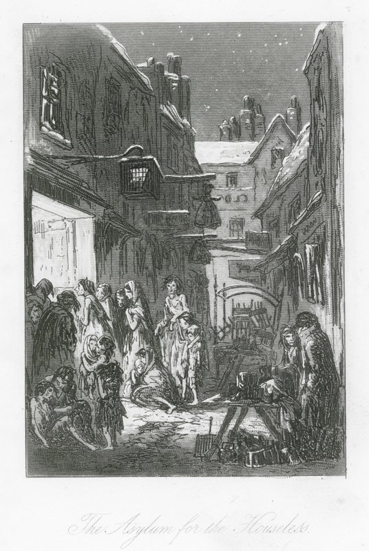 Londense straten: Het Asiel voor de Daklozen door Hablot Knight (1815 92) Browne