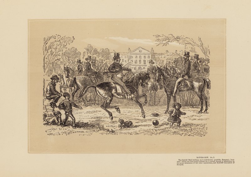Rotten Row, No 3, Muziek en Herinnering (gravure) door Hablot Knight (1815-92) Browne
