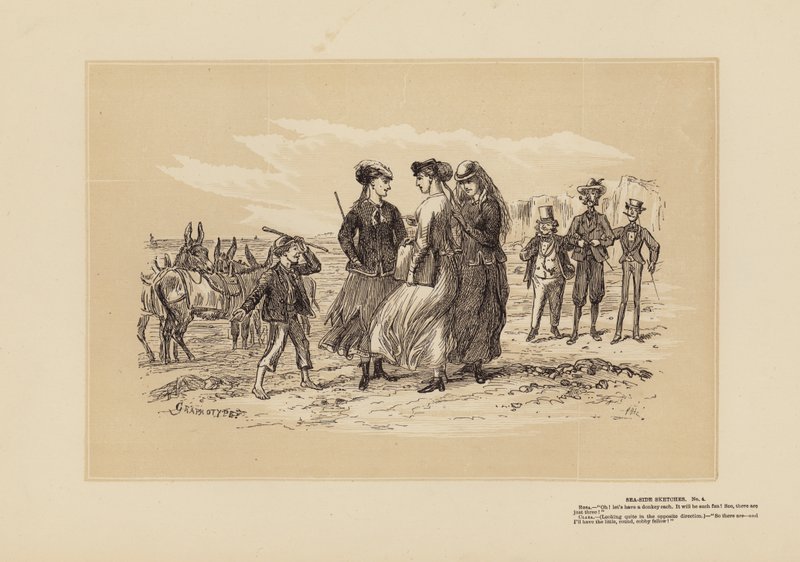 Zeeschilderijen, nr. 4, De drie ezels door Hablot Knight (1815 92) Browne