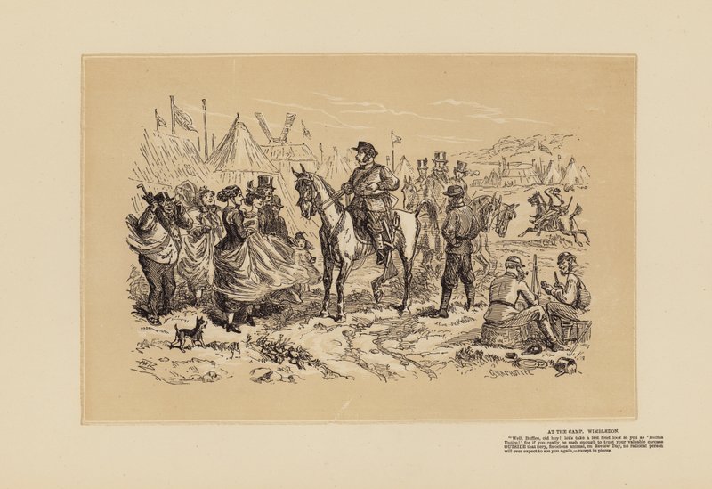 De Wimbledon-bijeenkomst, nr. 2, Fraternisatie (gravure) door Hablot Knight (1815 92) Browne