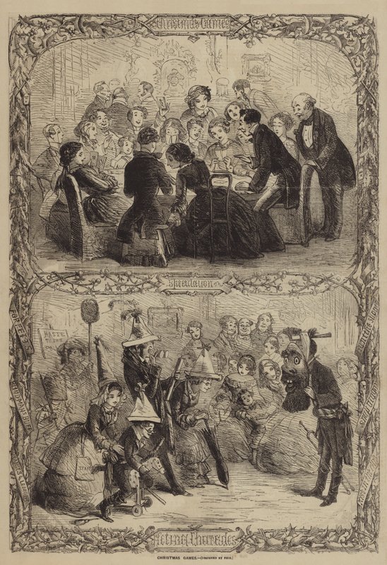 Kerstspellen door Hablot Knight Browne