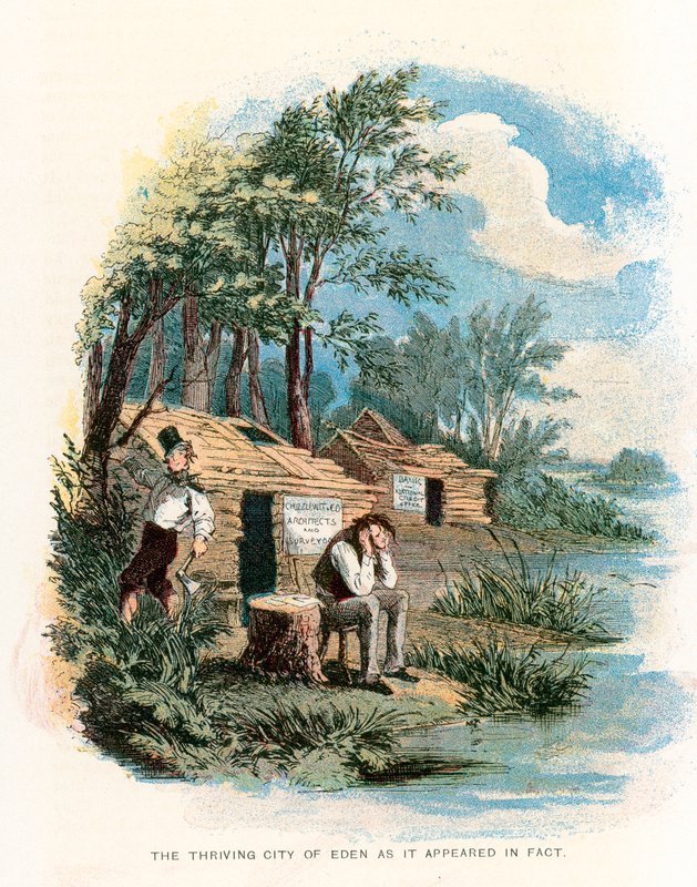 Illustratie voor Martin Chuzzlewit door Hablot Knight Browne