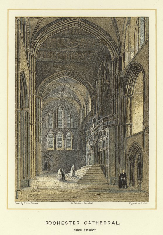 Rochester Cathedral, noord transept door Hablot Knight Browne