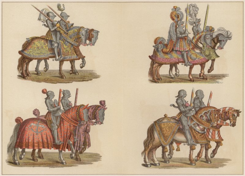 Ridders te paard door Hans (after) Burgkmair
