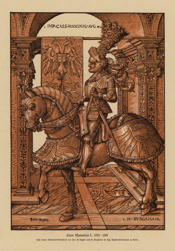 Maximiliaan I, Heilige Roomse Keizer door Hans (after) Burgkmair