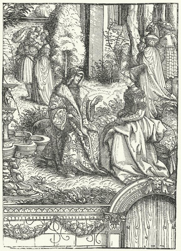 Maximiliaan I, Heilige Roomse Keizer, en zijn vrouw Maria van Bourgondië door Hans (after) Burgkmair