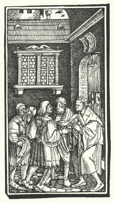 Houtsnede uit De Remediis Utriusque Fortunae (Remedies voor Geluk en Ongeluk) door Petrarca door Hans (after) Burgkmair