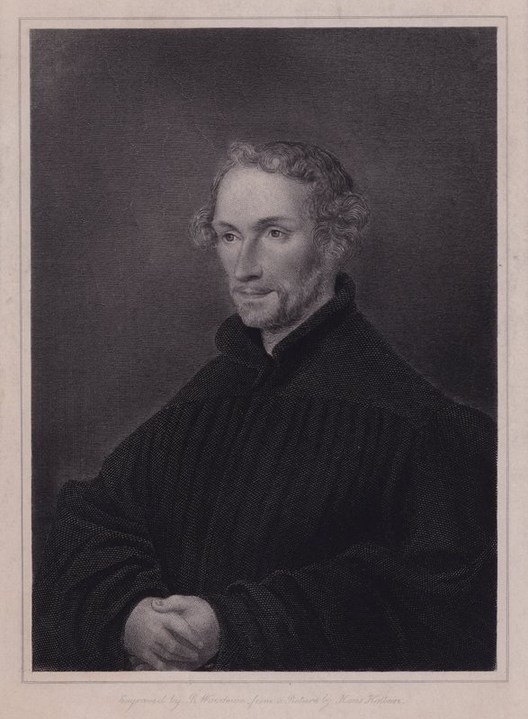 Philipp Melanchthon, Duitse protestantse hervormer en medewerker van Martin Luther (gravure) door Hans (after) Holbein the Younger
