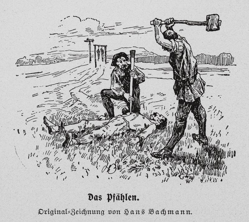 Executie door spietsen door Hans Bachmann