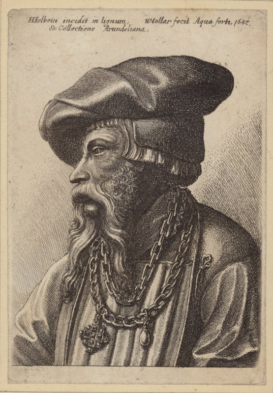Baardige Man met Kettingketting door Hans Holbein der Jüngere