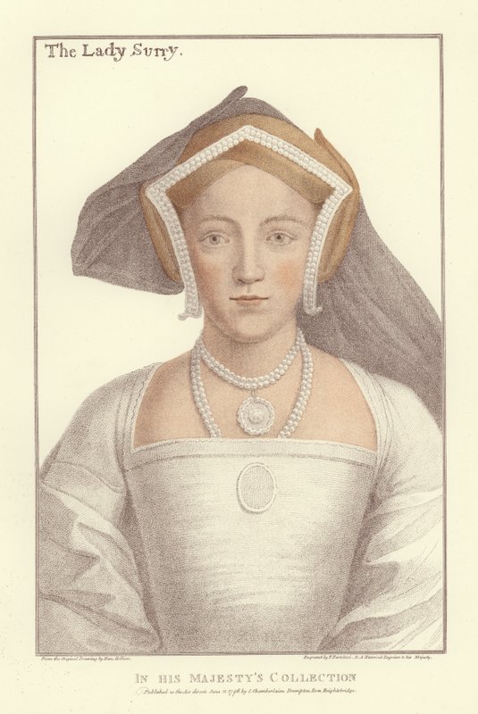 Frances Howard, Gravin van Surrey (aquatint) door Hans Holbein der Jüngere