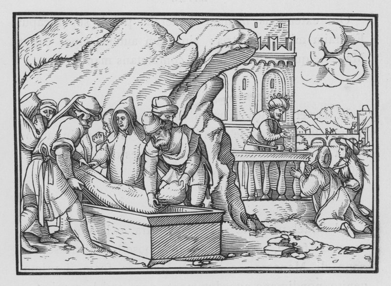 De dood van Jozef, Genesis L, 26 door Hans Holbein der Jüngere
