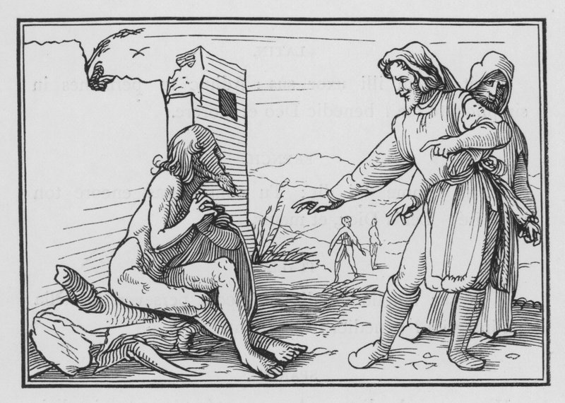 Elifaz berispt Job voor het rechtvaardigen van zichzelf, Job XV, 1, 2 door Hans after Holbein the Younger