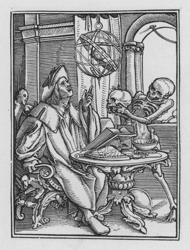 Holbeins Dodendans: De Astroloog door Hans after Holbein the Younger
