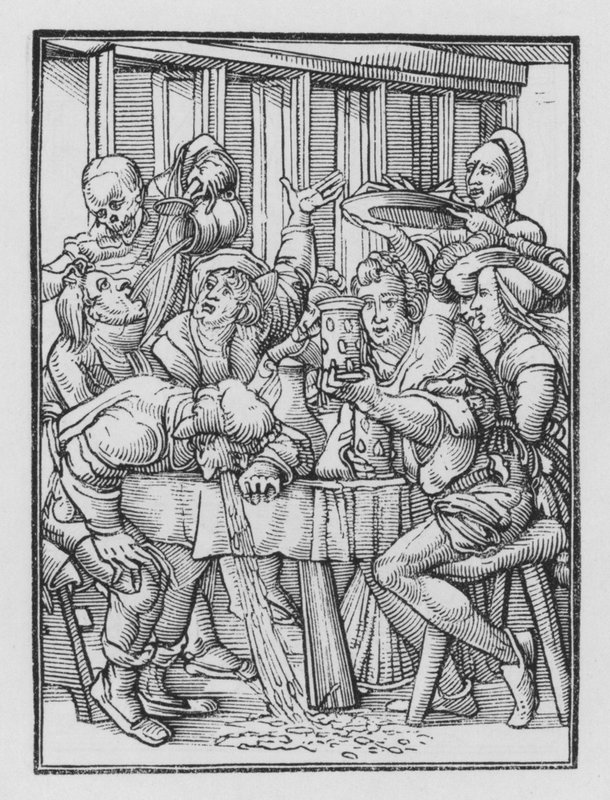 Holbeins Dodendans: De Dronkaards door Hans after Holbein the Younger