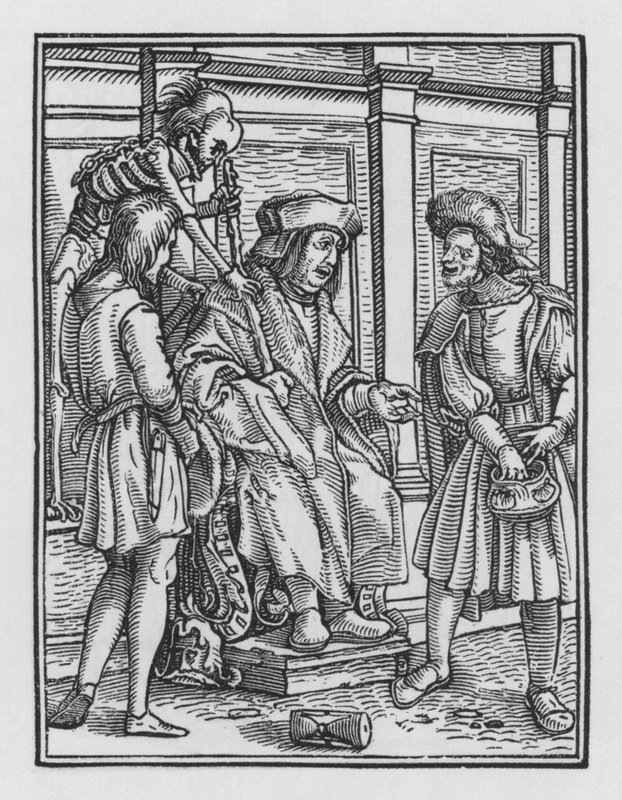 Holbeins Dodendans: De Rechter door Hans after Holbein the Younger