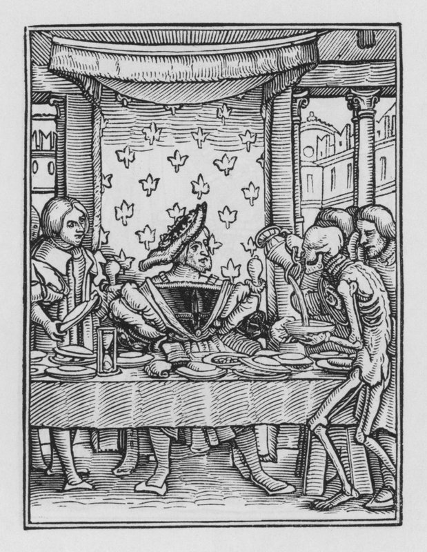 Holbeins Dodendans: De Koning door Hans after Holbein the Younger