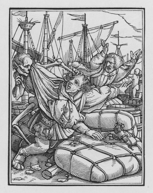 Holbeins Dodendans: De Koopman door Hans after Holbein the Younger
