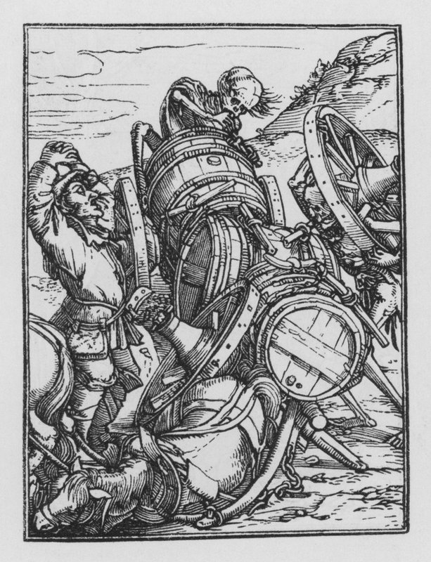 Holbeins Dodendans: De Wagenmenner door Hans after Holbein the Younger