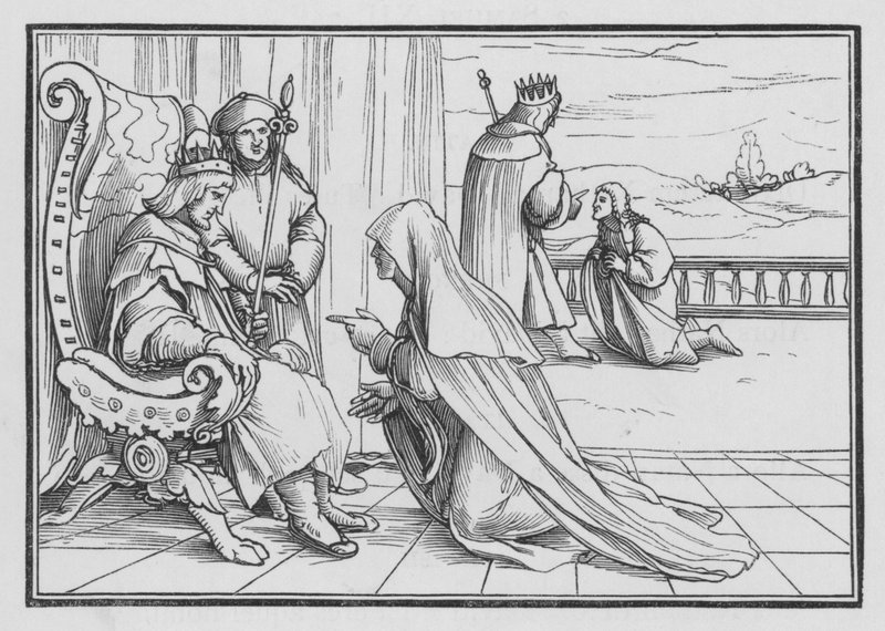 Joabs list om Absalom terug te halen, 2 Samuel XIV, 4 door Hans after Holbein the Younger