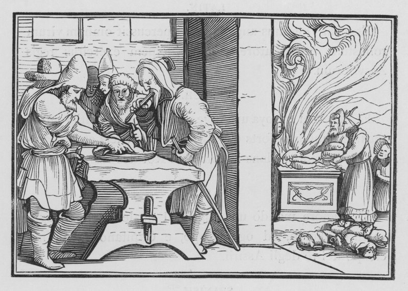 Josia laat een plechtige Pascha houden, 2 Kronieken XXXV, 1 door Hans after Holbein the Younger