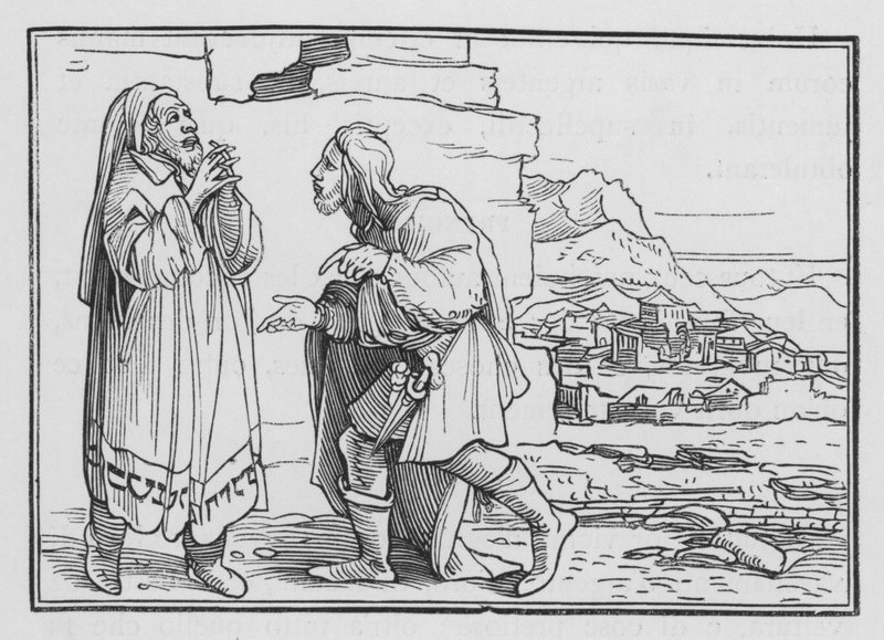 Nehemia treurt, vast en bidt, Nehemia I, 3 door Hans after Holbein the Younger