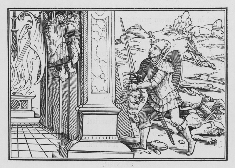 De Val en Dood van Saul door Hans after Holbein the Younger