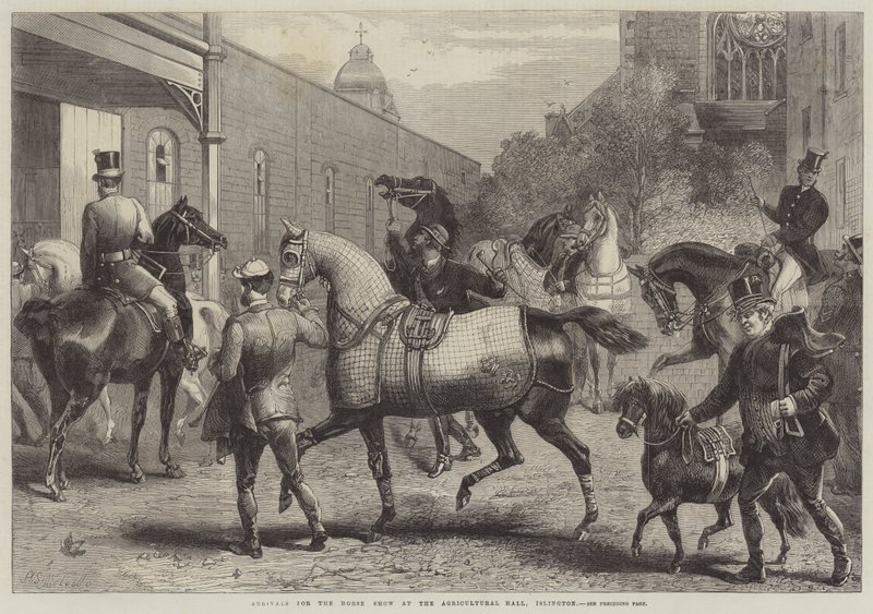 Aankomsten voor de paardenshow in de Agricultural Hall, Islington door Harden Sidney Melville